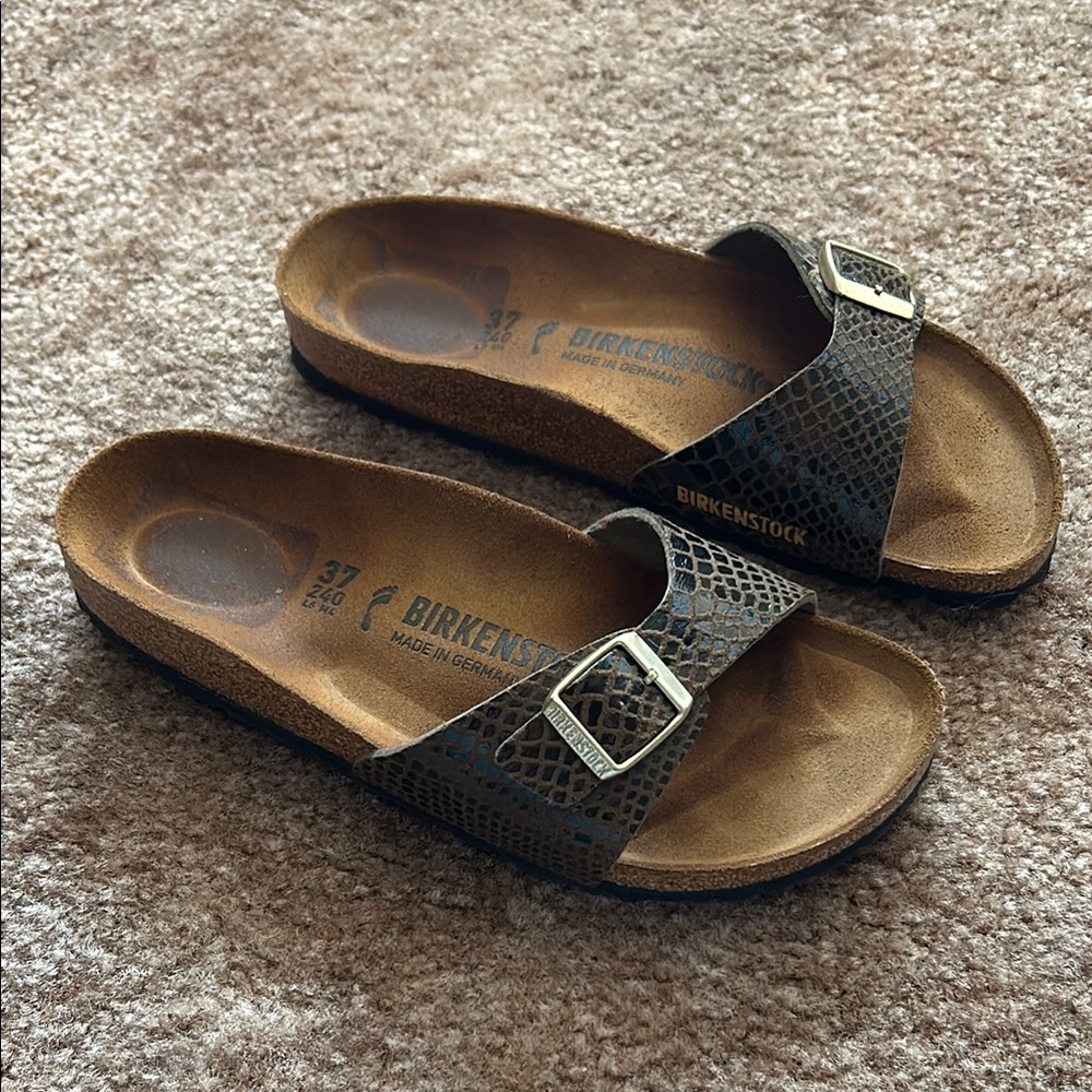 Birkenstock Snake Print Madrid Sandals